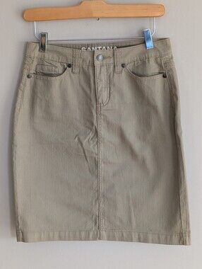 Santana Jeans denim skirt size 6 khaki colour